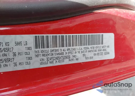 2017 Dodge Journey Se from USA, damaged, VIN 3C4PDCAB5HT529656